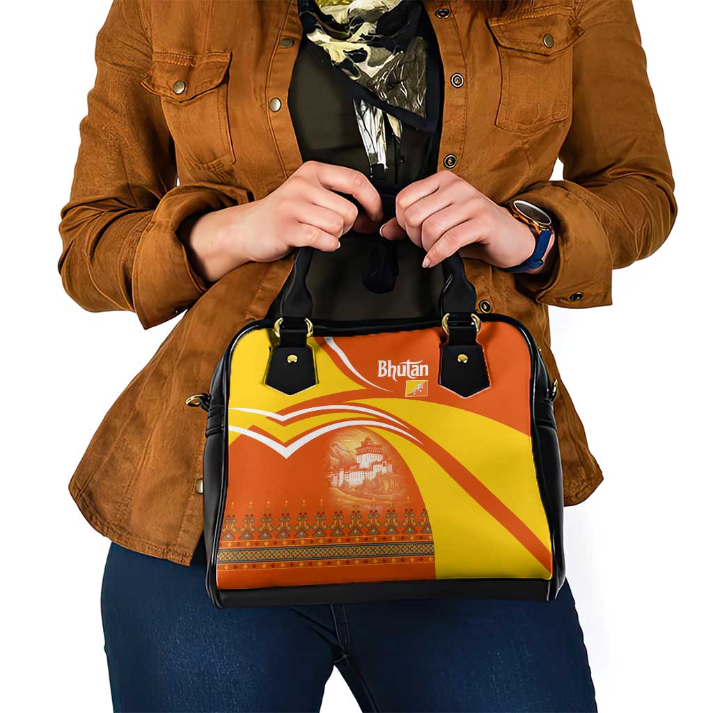 Bhutan Heritage Shoulder Handbag with Paro Monastery and Druk Dragon TS04