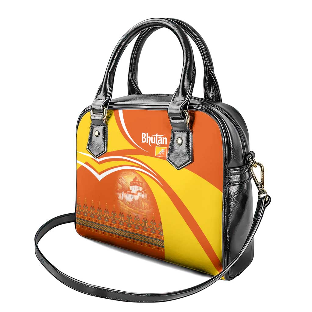 Bhutan Heritage Shoulder Handbag with Paro Monastery and Druk Dragon TS04