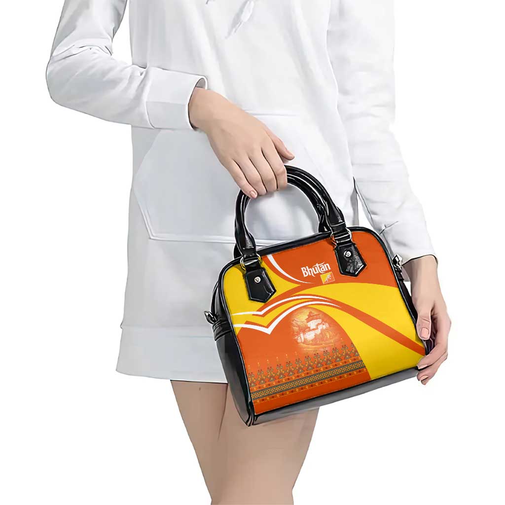 Bhutan Heritage Shoulder Handbag with Paro Monastery and Druk Dragon TS04
