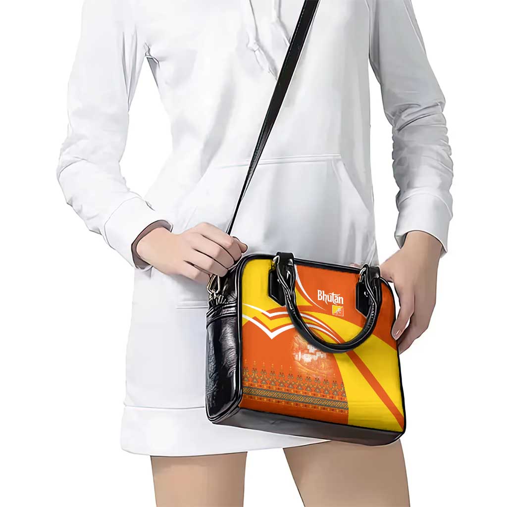 Bhutan Heritage Shoulder Handbag with Paro Monastery and Druk Dragon TS04
