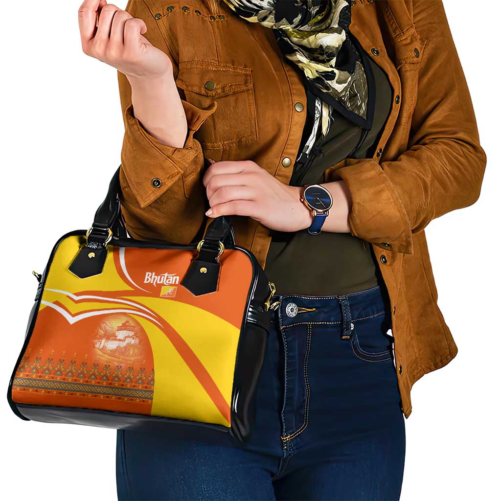 Bhutan Heritage Shoulder Handbag with Paro Monastery and Druk Dragon TS04