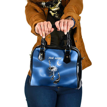 Fishing Custom South Carolina Flag Shoulder Handbag Fish Hook Graphic in Blue Gradient Design TS04