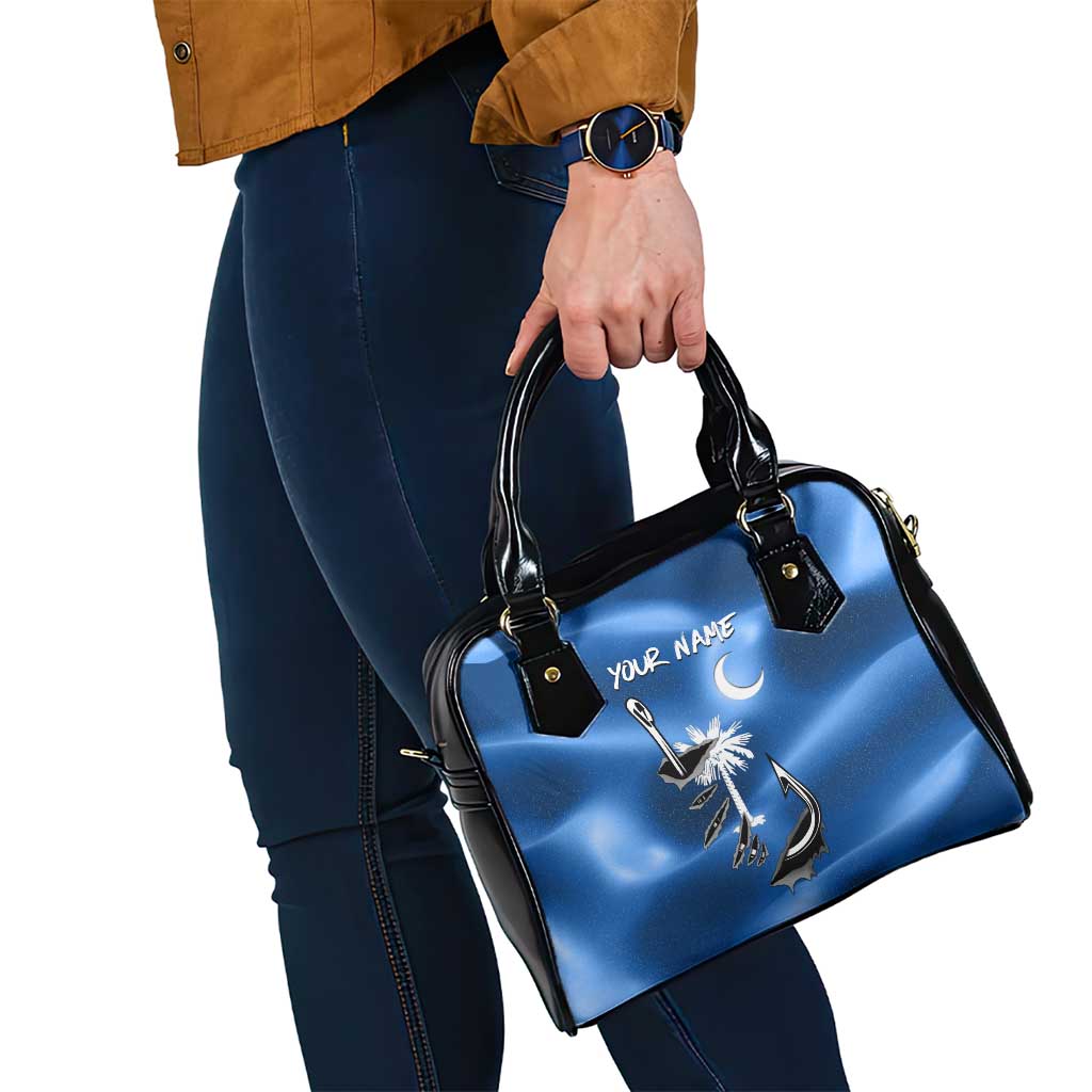 Fishing Custom South Carolina Flag Shoulder Handbag Fish Hook Graphic in Blue Gradient Design TS04