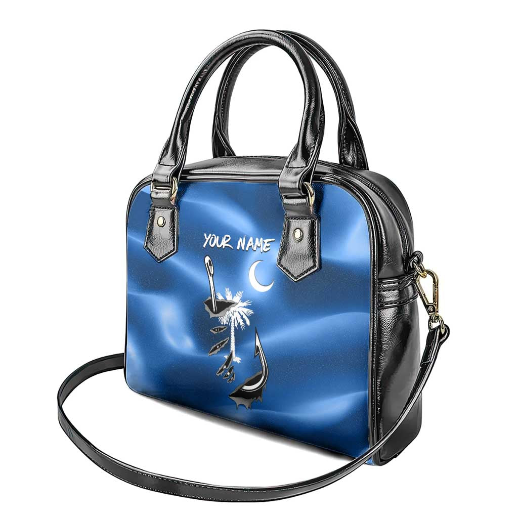 Fishing Custom South Carolina Flag Shoulder Handbag Fish Hook Graphic in Blue Gradient Design TS04