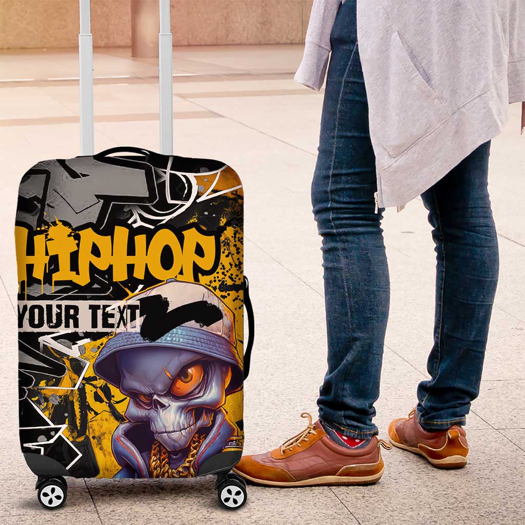 Hip Hop Street Style Luggage Cover Yellow and Black Graffiti and Urban Skull Character Design TS04