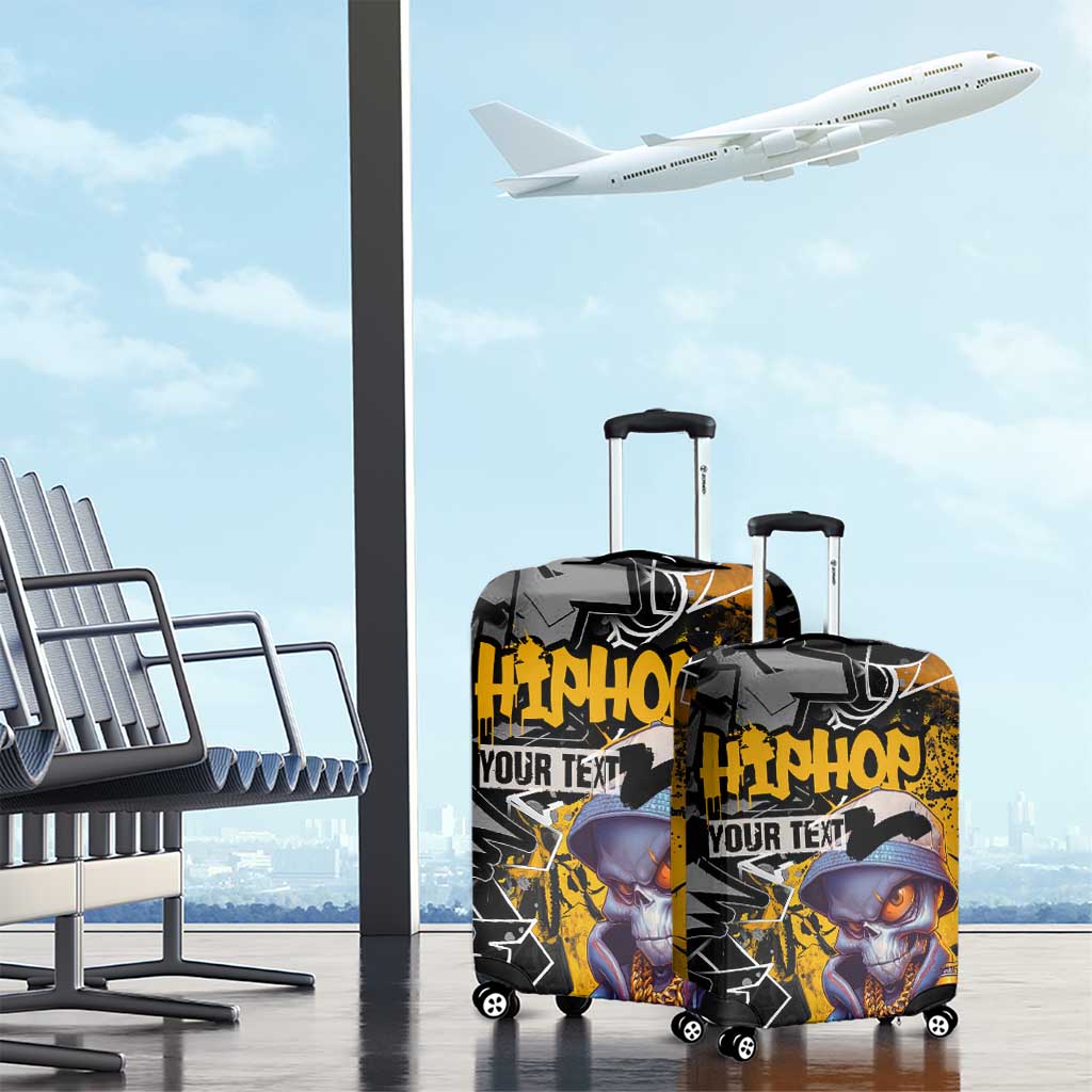 Hip Hop Street Style Luggage Cover Yellow and Black Graffiti and Urban Skull Character Design TS04