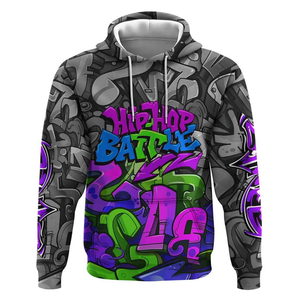 Hip Hop Battle Hoodie Spray Can Kid Character and Colorful Graffiti Street Art Design TS04