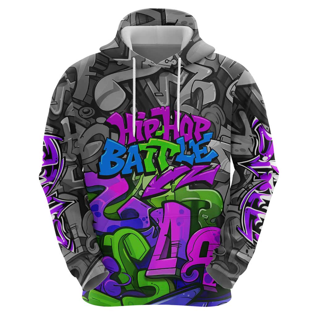 Hip Hop Battle Hoodie Spray Can Kid Character and Colorful Graffiti Street Art Design TS04