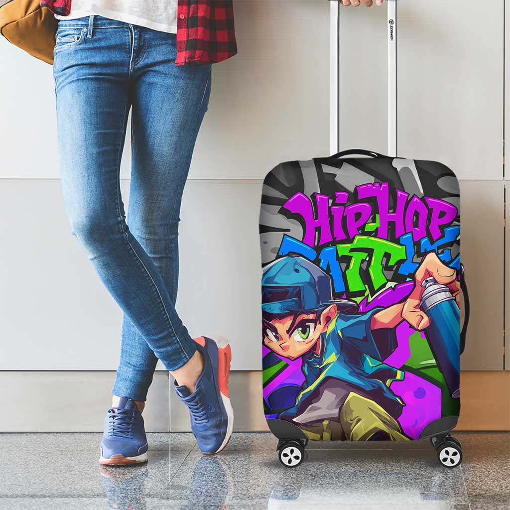 Hip Hop Battle Luggage Cover Spray Can Kid Character and Colorful Graffiti Street Art Design TS04