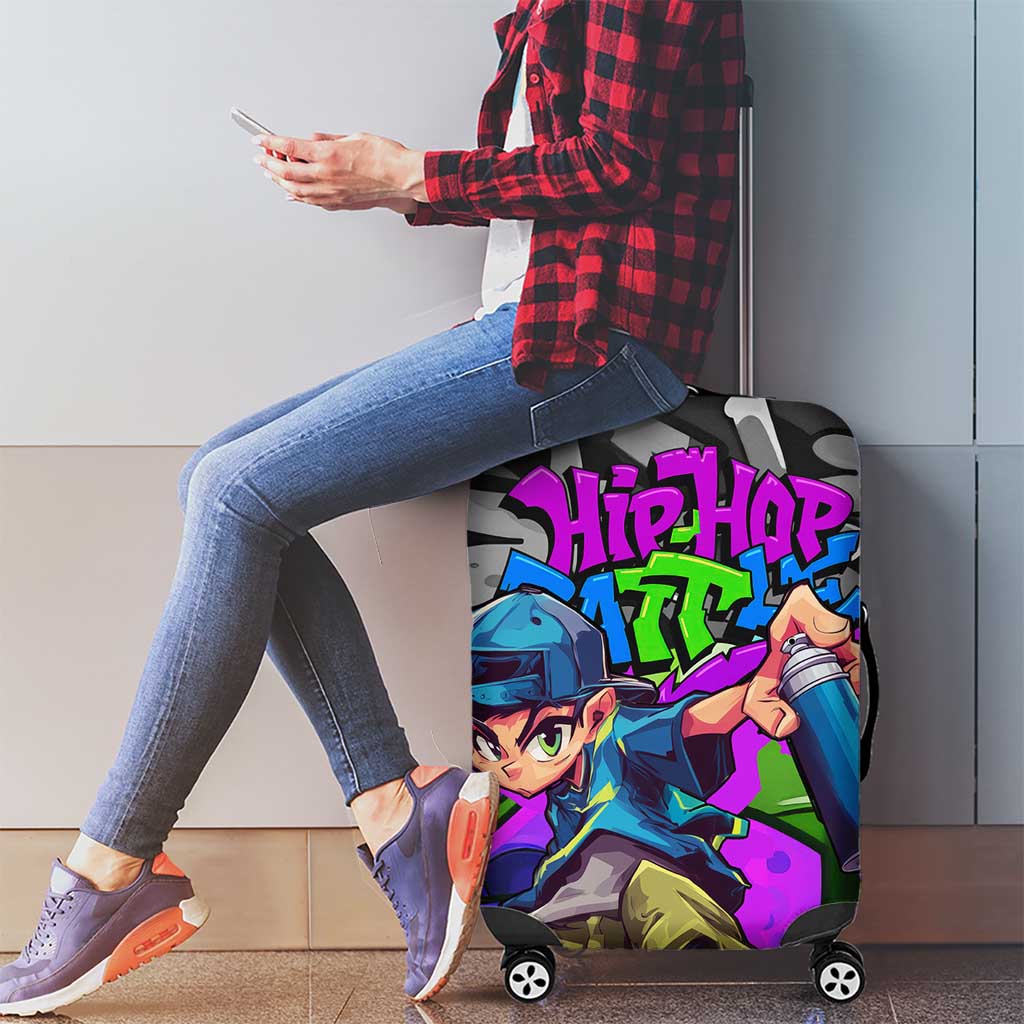 Hip Hop Battle Luggage Cover Spray Can Kid Character and Colorful Graffiti Street Art Design TS04