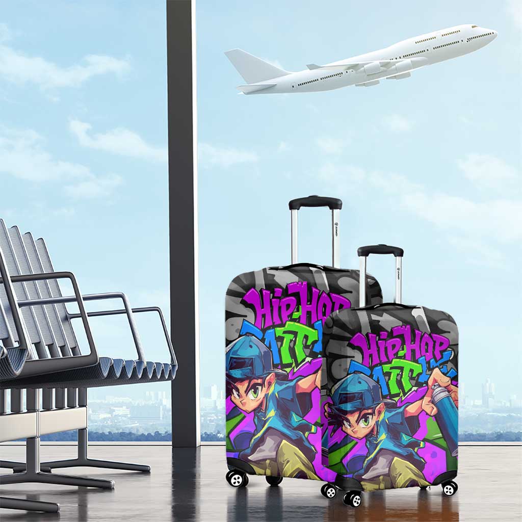 Hip Hop Battle Luggage Cover Spray Can Kid Character and Colorful Graffiti Street Art Design TS04