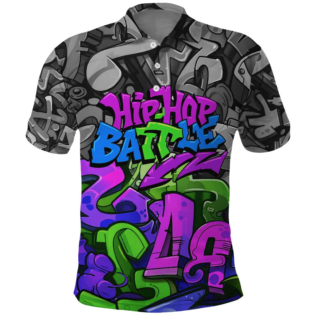 Hip Hop Battle Polo Shirt Spray Can Kid Character and Colorful Graffiti Street Art Design TS04