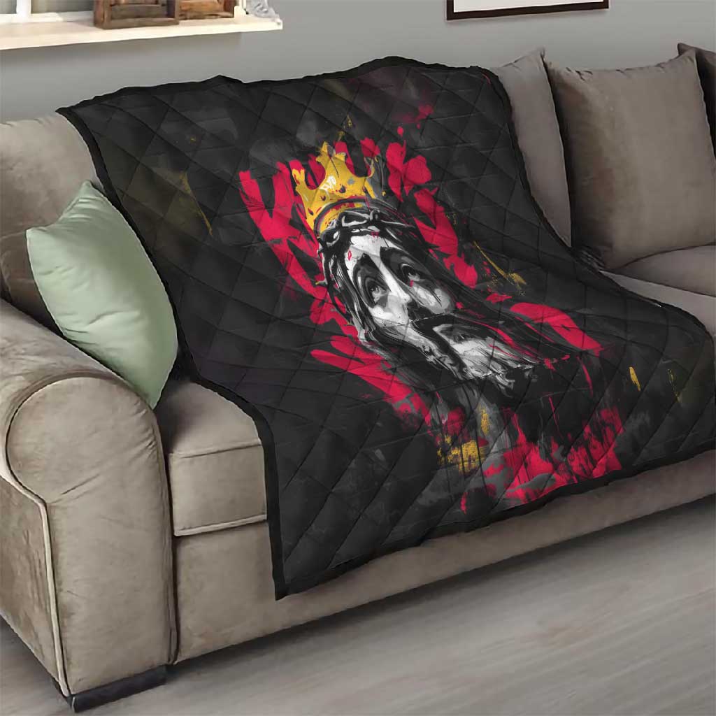 Jesus Graffiti Design Quilt Crowned Portrait and Urban Street Art Style TS04