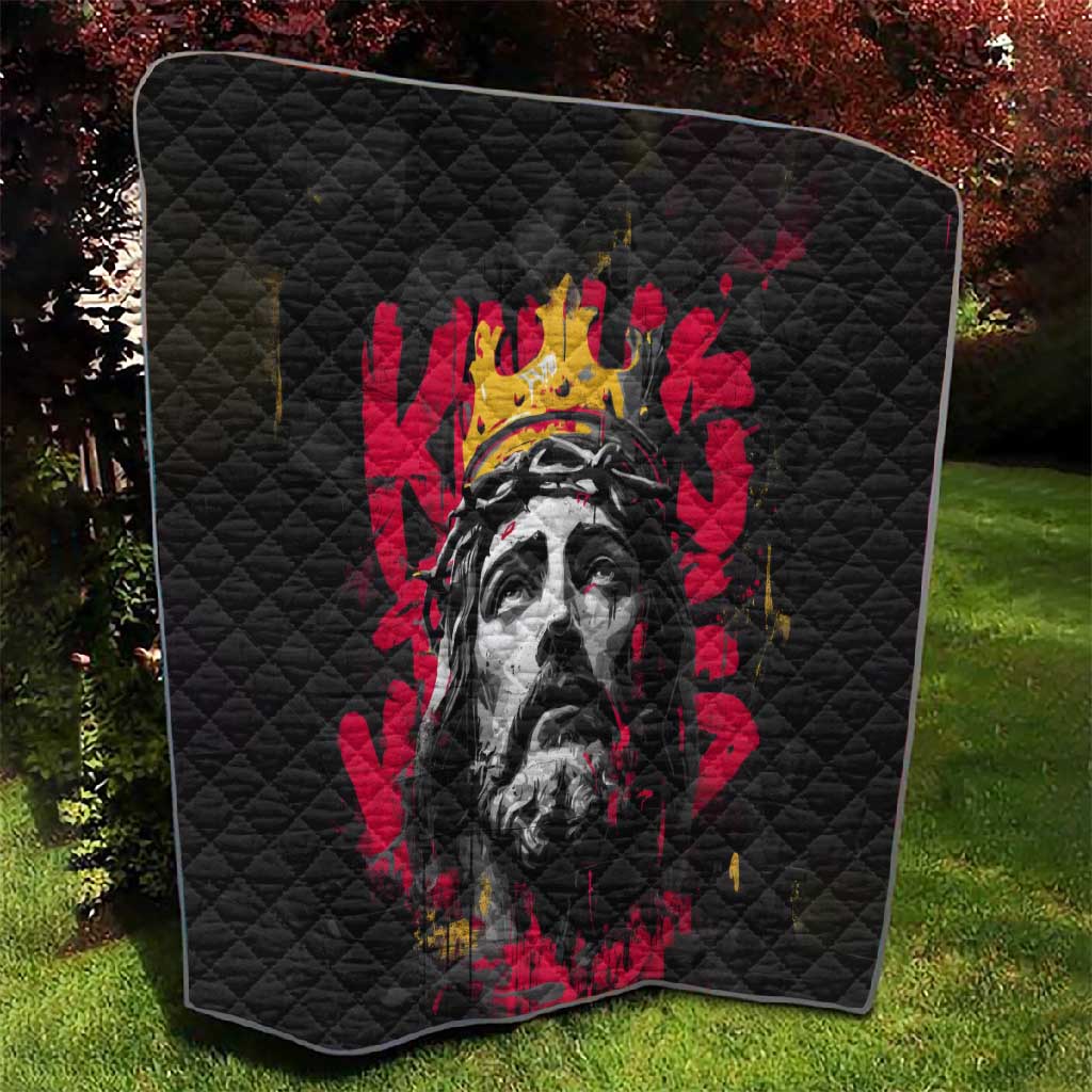 Jesus Graffiti Design Quilt Crowned Portrait and Urban Street Art Style TS04