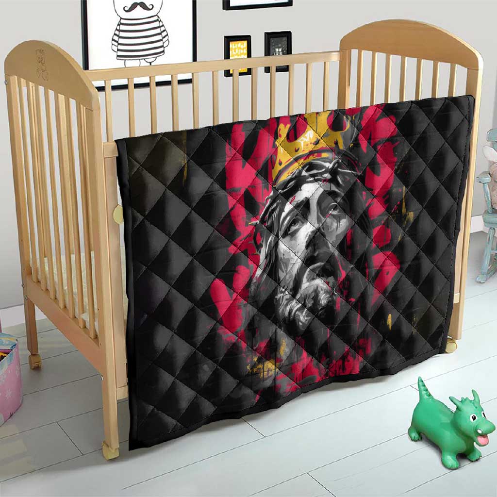 Jesus Graffiti Design Quilt Crowned Portrait and Urban Street Art Style TS04