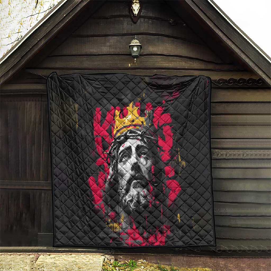 Jesus Graffiti Design Quilt Crowned Portrait and Urban Street Art Style TS04