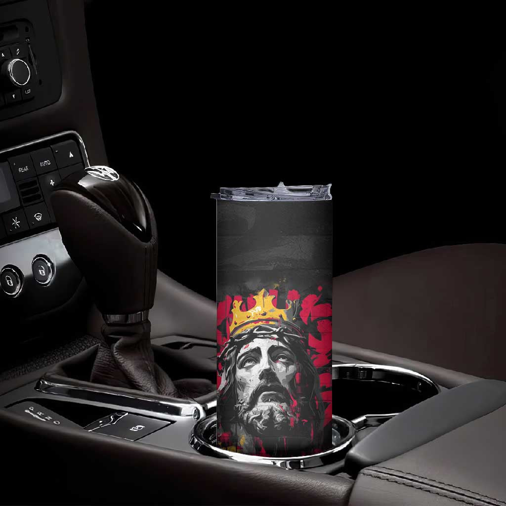 Jesus Graffiti Design Skinny Tumbler Crowned Portrait and Urban Street Art Style TS04