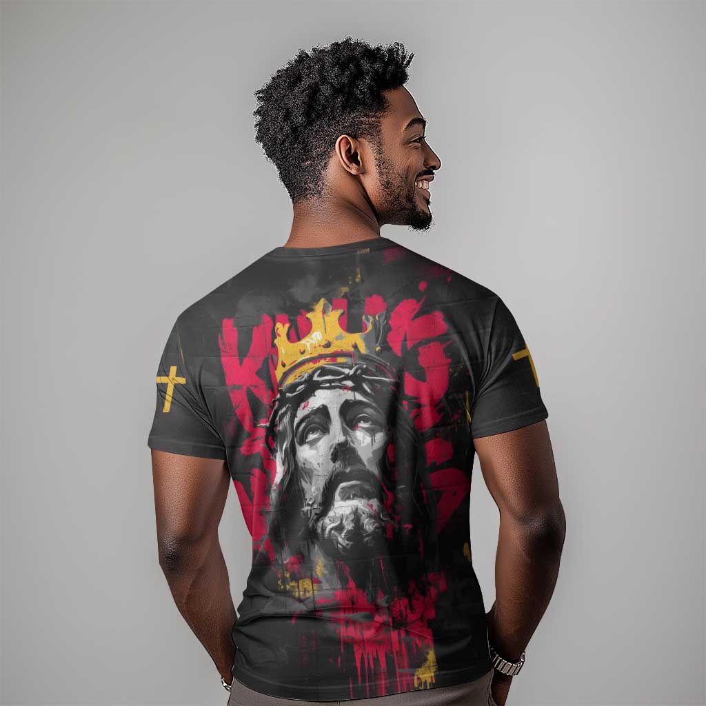 Jesus Graffiti Design T shirt Crowned Portrait and Urban Street Art Style TS04