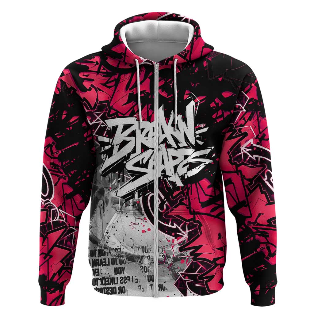 Hip Hop Graffiti Design Hoodie Sitting Hooded Figure and Red Black Street Art Elements TS04