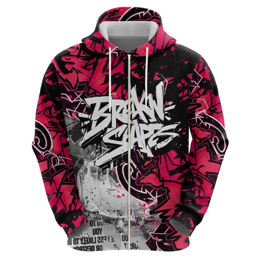 Hip Hop Graffiti Design Hoodie Sitting Hooded Figure and Red Black Street Art Elements TS04