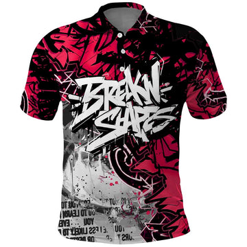 Hip Hop Graffiti Design Polo Shirt Sitting Hooded Figure and Red Black Street Art Elements TS04