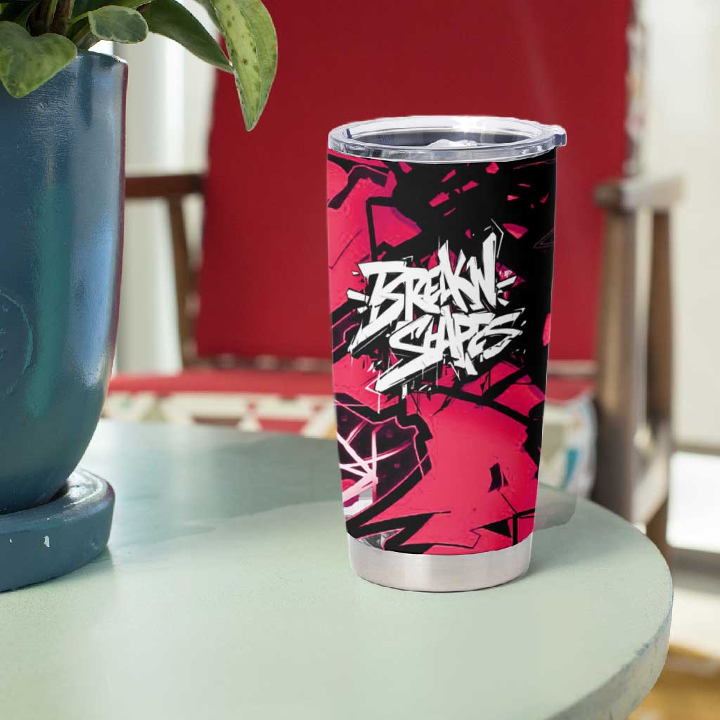 Hip Hop Graffiti Design Tumbler Cup Sitting Hooded Figure and Red Black Street TS04