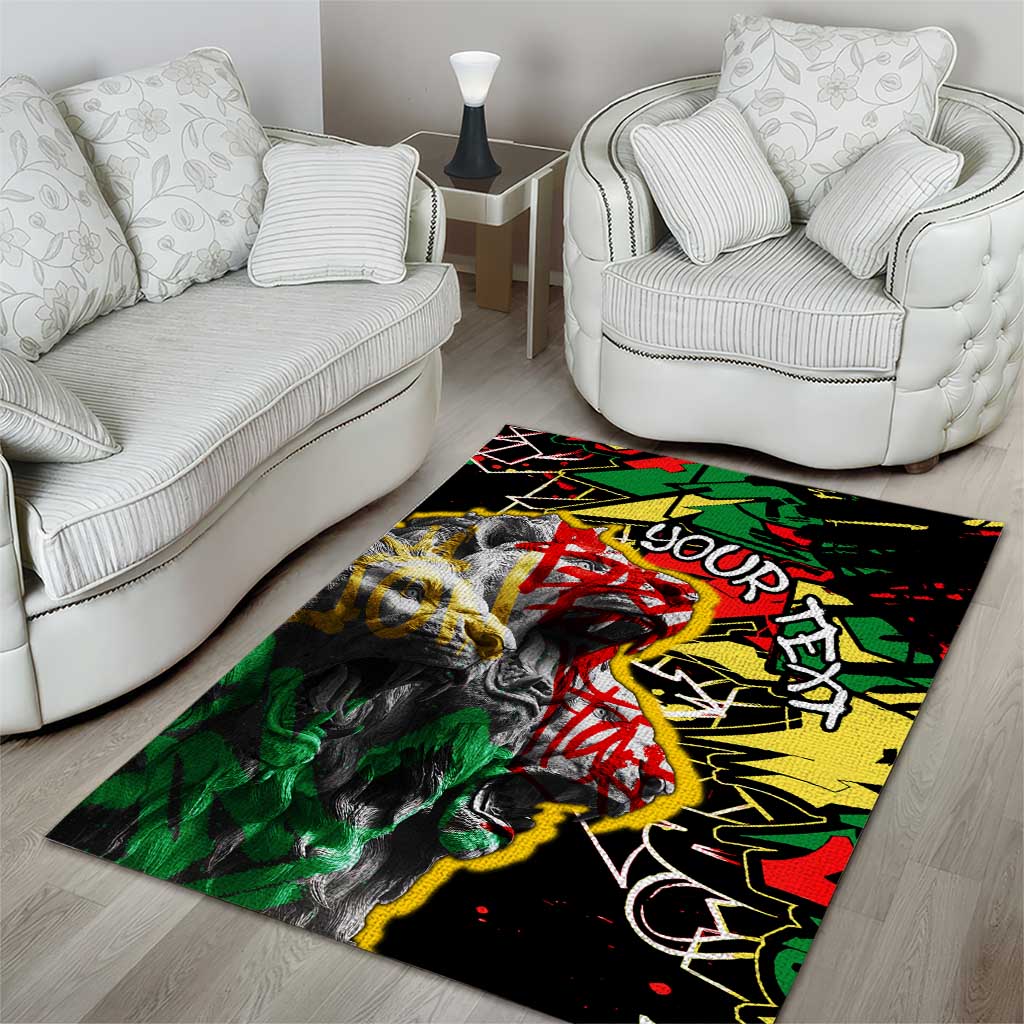 Lion King Africa Graffiti Area Rug Bold Text and Neon Colors TS04