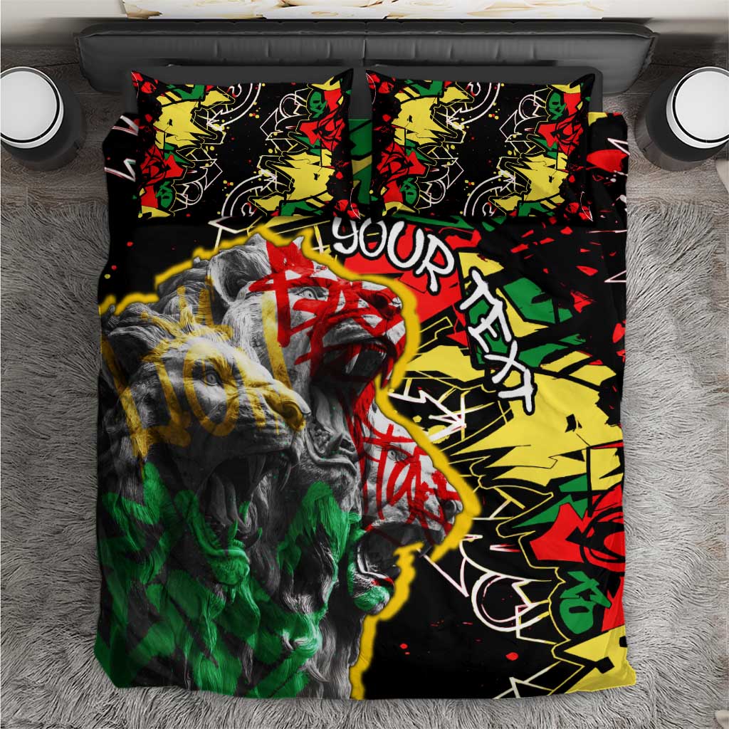 Lion King Africa Graffiti Bedding Set Bold Text and Neon Colors TS04
