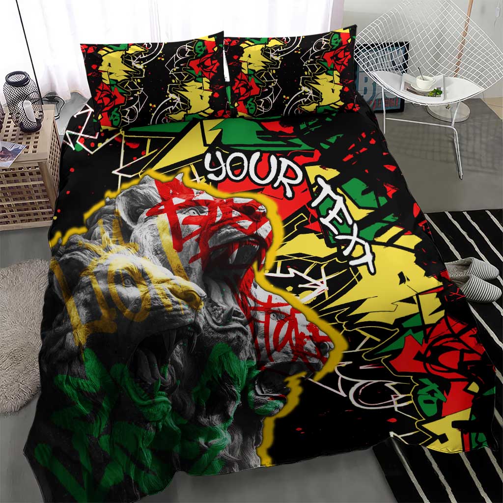 Lion King Africa Graffiti Bedding Set Bold Text and Neon Colors TS04