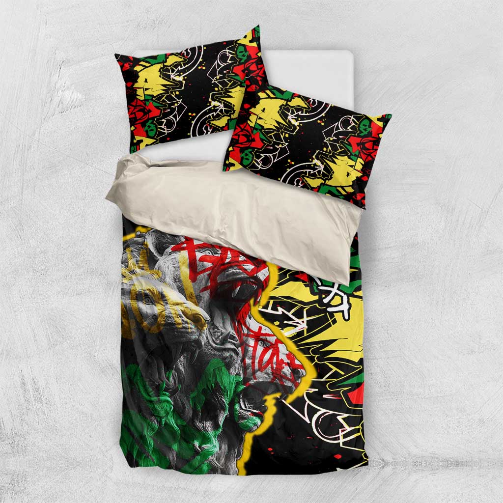 Lion King Africa Graffiti Bedding Set Bold Text and Neon Colors TS04