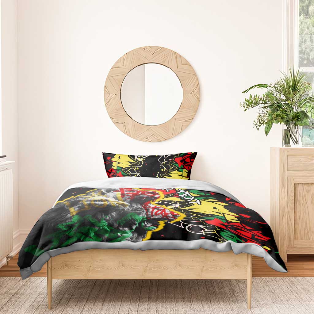 Lion King Africa Graffiti Bedding Set Bold Text and Neon Colors TS04