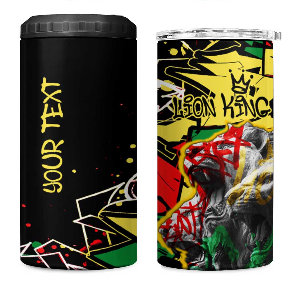 Lion King Africa Graffiti 4 in 1 Can Cooler Tumbler Bold Text and Neon Colors TS04