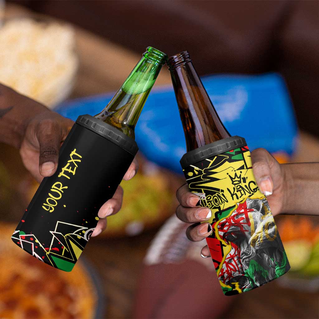 Lion King Africa Graffiti 4 in 1 Can Cooler Tumbler Bold Text and Neon Colors TS04