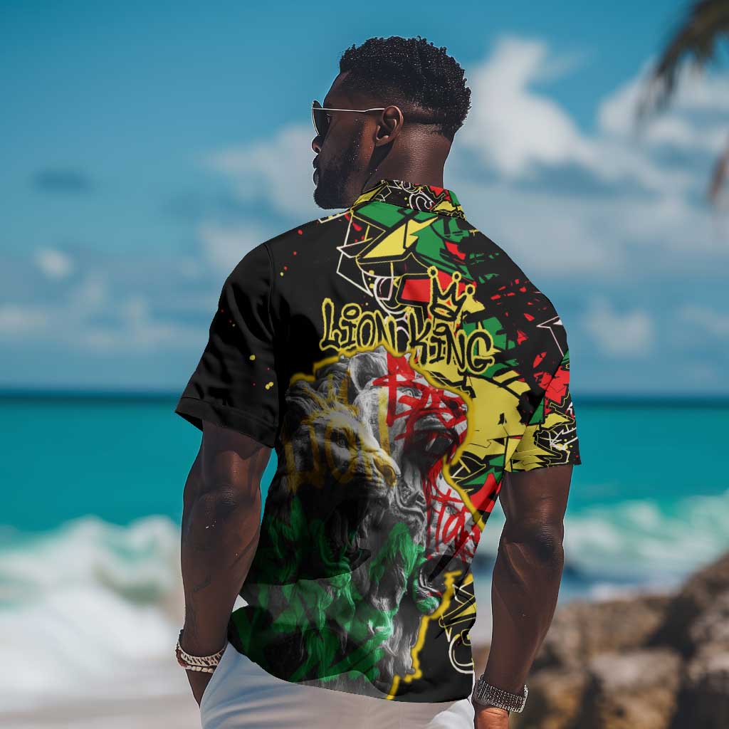 Lion King Africa Graffiti Hawaiian Shirt Bold Text and Neon Colors TS04