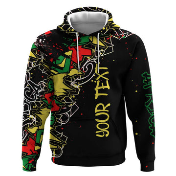 Lion King Africa Graffiti Street Art Hoodie Bold Text and Neon Colors Design TS04