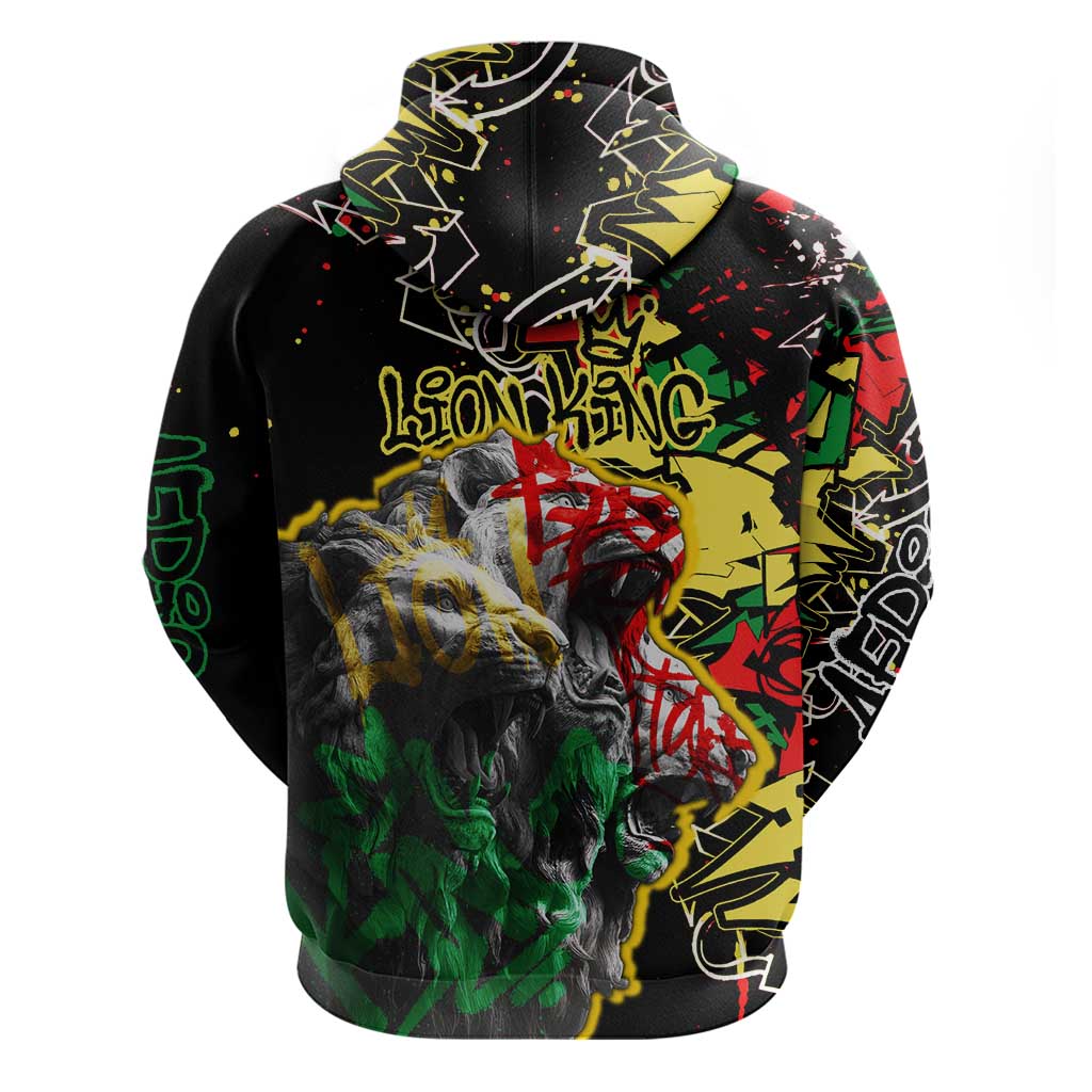 Lion King Africa Graffiti Street Art Hoodie Bold Text and Neon Colors Design TS04