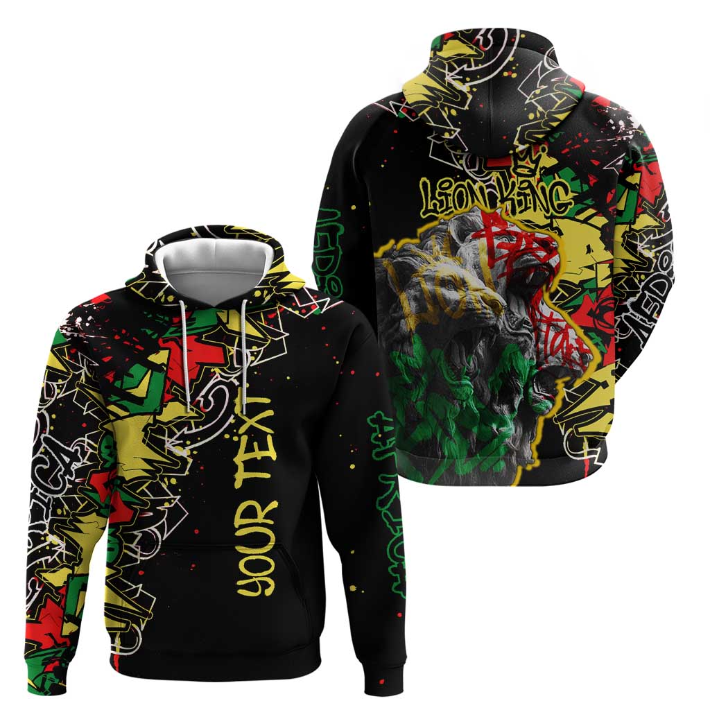 Lion King Africa Graffiti Street Art Hoodie Bold Text and Neon Colors Design TS04
