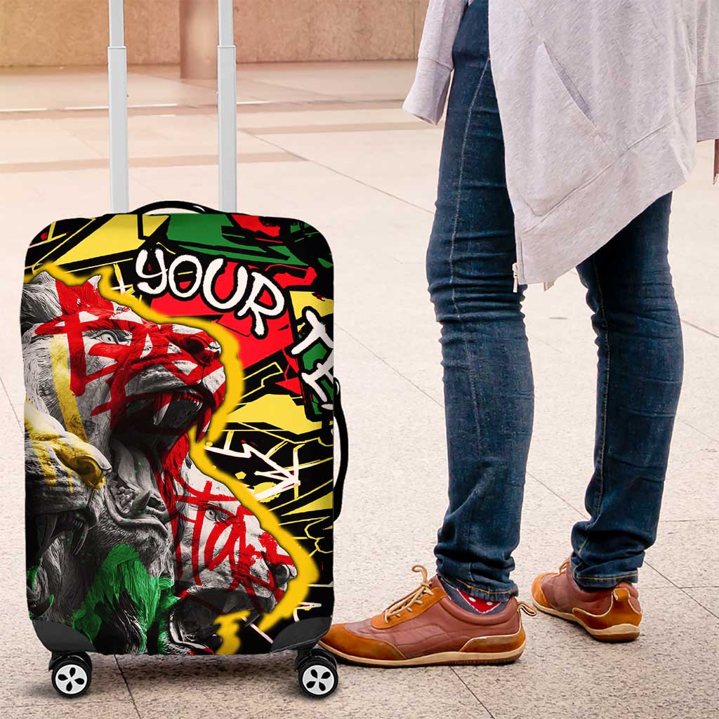 Lion King Africa Graffiti Street Art Luggage Cover Bold Text and Neon Colors Design TS04