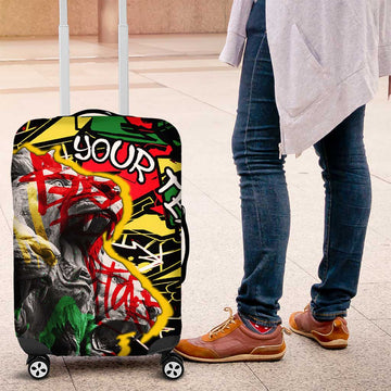 Lion King Africa Graffiti Street Art Luggage Cover Bold Text and Neon Colors Design TS04