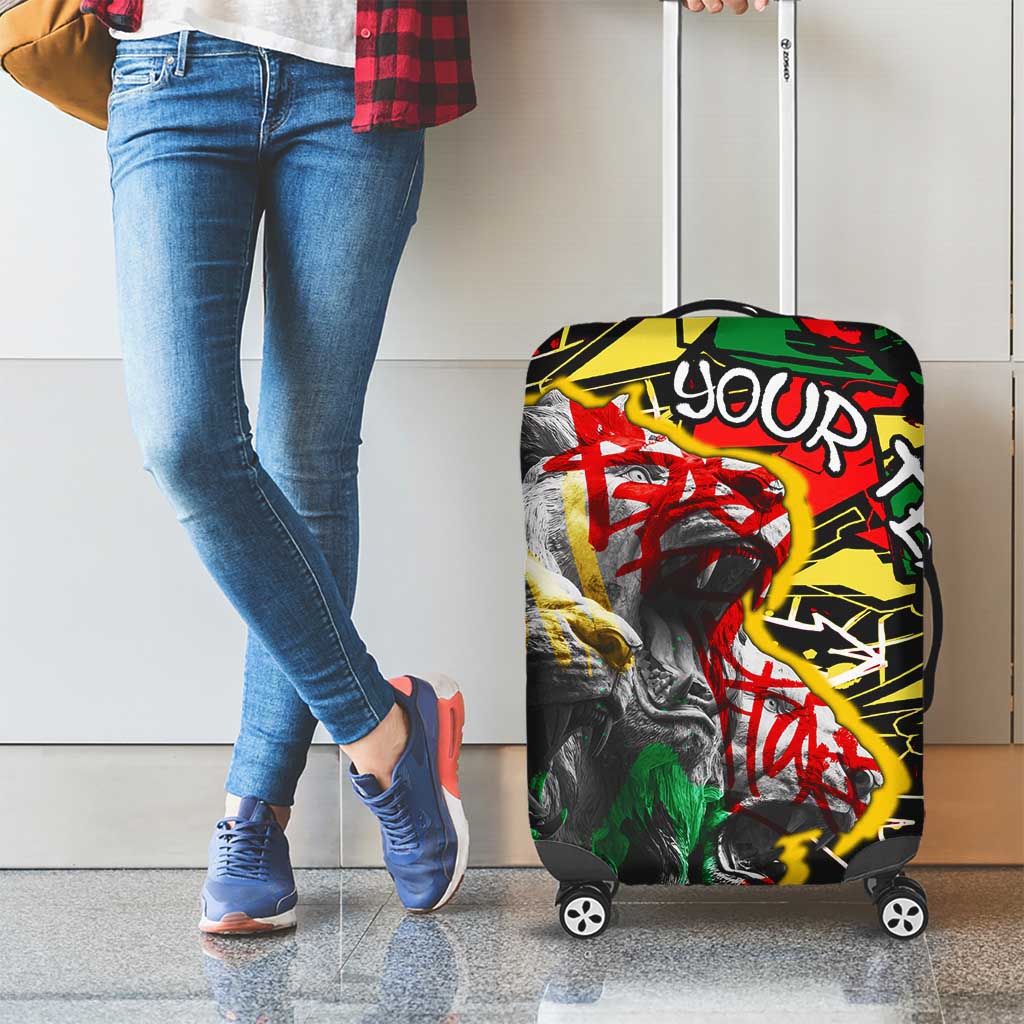 Lion King Africa Graffiti Street Art Luggage Cover Bold Text and Neon Colors Design TS04