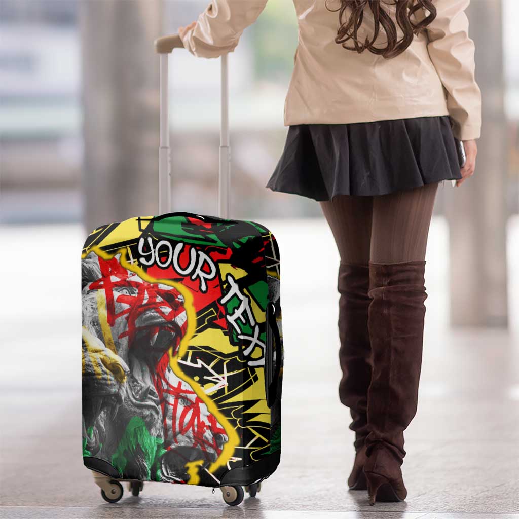 Lion King Africa Graffiti Street Art Luggage Cover Bold Text and Neon Colors Design TS04