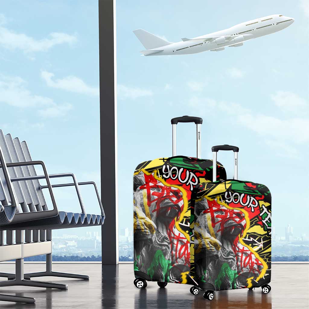 Lion King Africa Graffiti Street Art Luggage Cover Bold Text and Neon Colors Design TS04