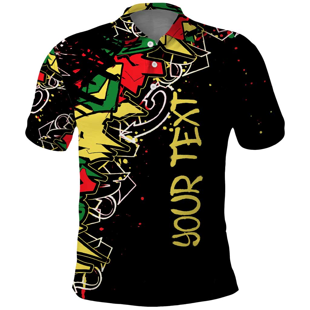 Lion King Africa Graffiti Street Art Polo Shirt Bold Text and Neon Colors Design TS04