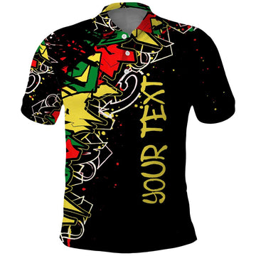 Lion King Africa Graffiti Street Art Polo Shirt Bold Text and Neon Colors Design TS04