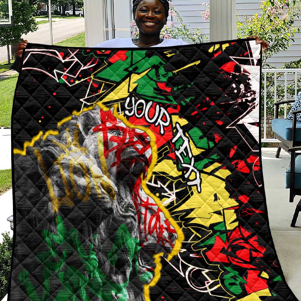 Lion King Africa Graffiti Quilt Bold Text and Neon Colors TS04