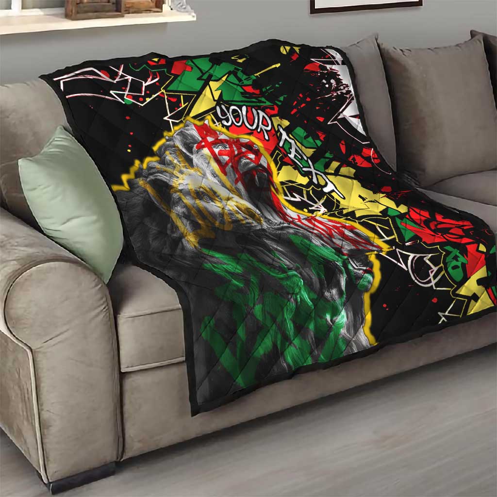 Lion King Africa Graffiti Quilt Bold Text and Neon Colors TS04