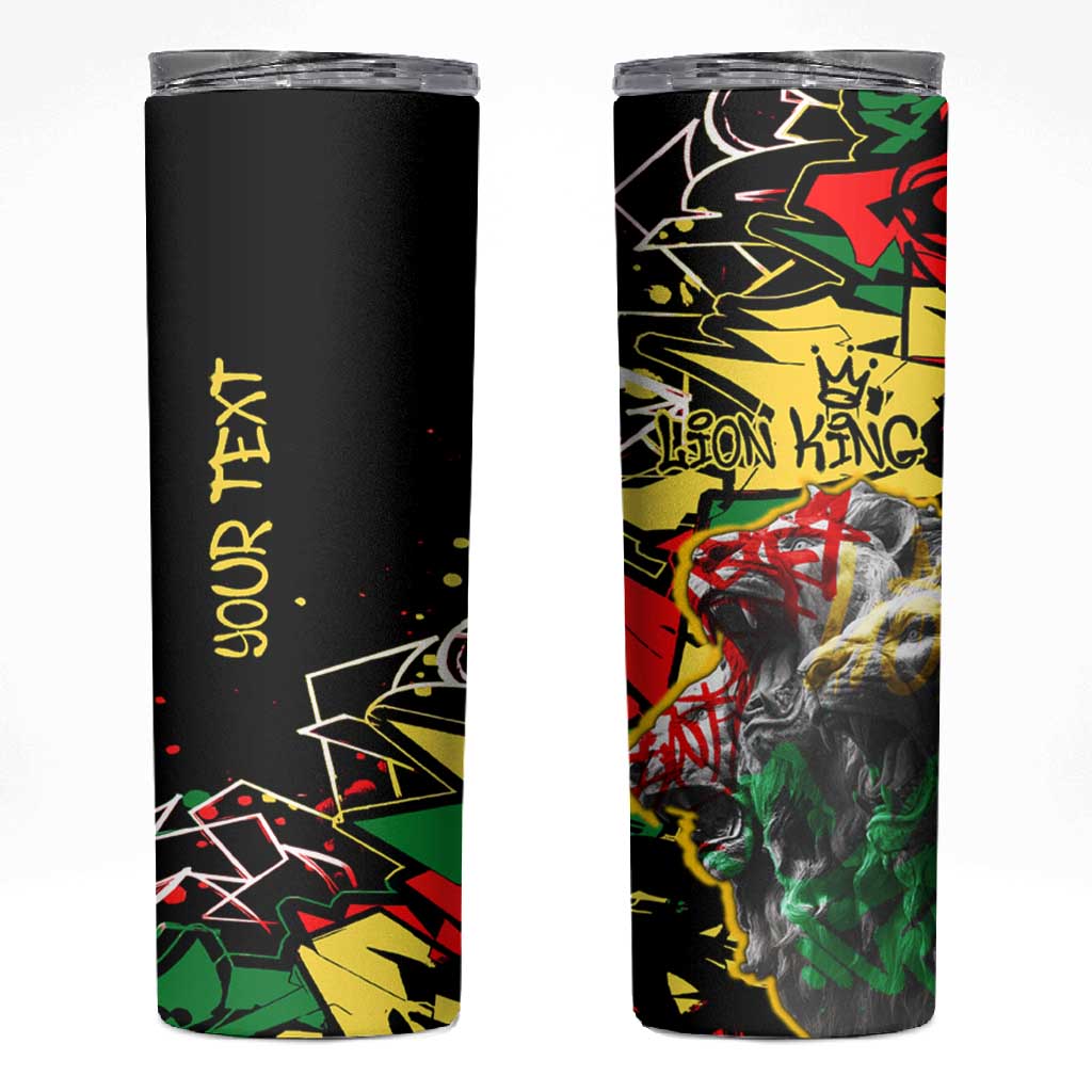 Lion King Africa Graffiti Skinny Tumbler Bold Text and Neon Colors TS04