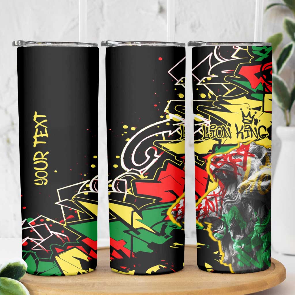 Lion King Africa Graffiti Skinny Tumbler Bold Text and Neon Colors TS04