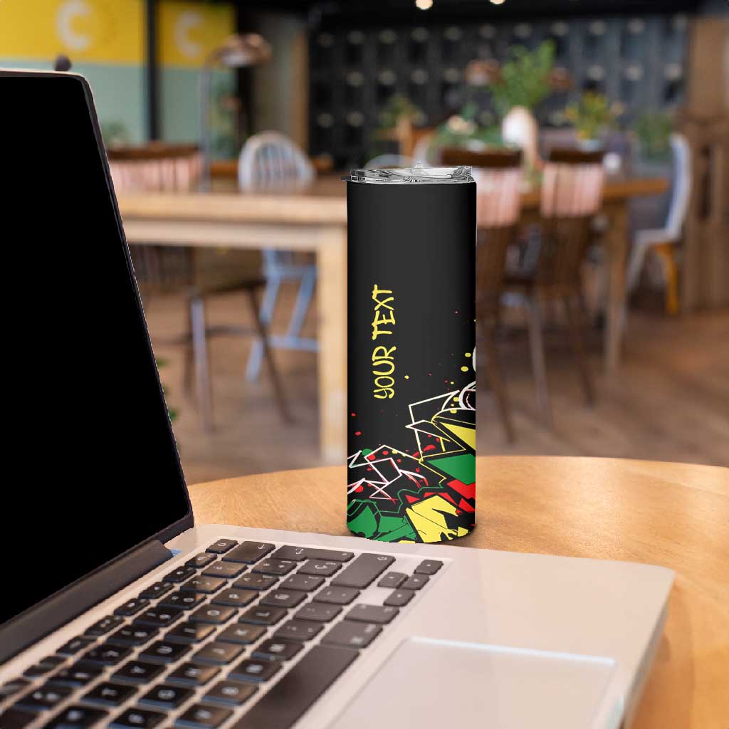 Lion King Africa Graffiti Skinny Tumbler Bold Text and Neon Colors TS04