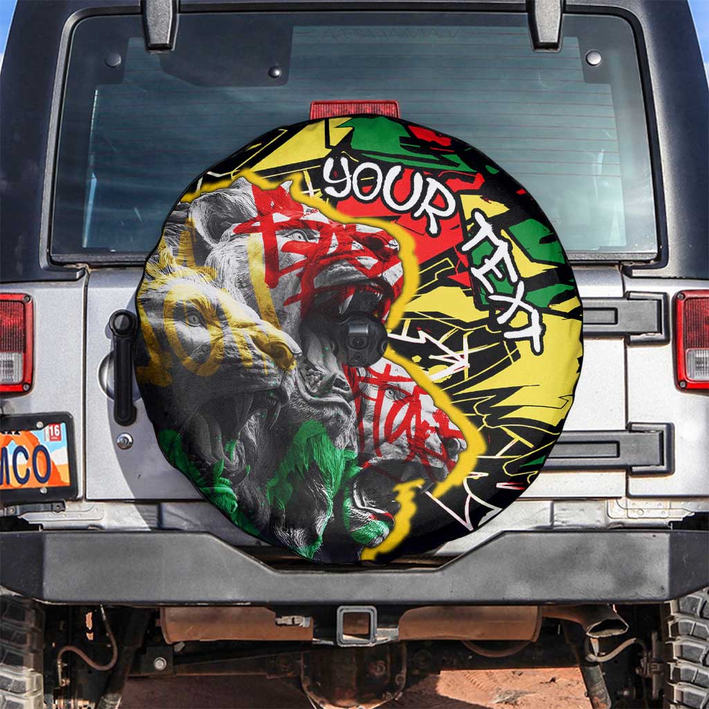 Lion King Africa Graffiti Street Art Spare Tire Cover Bold Text and Neon Colors Design TS04